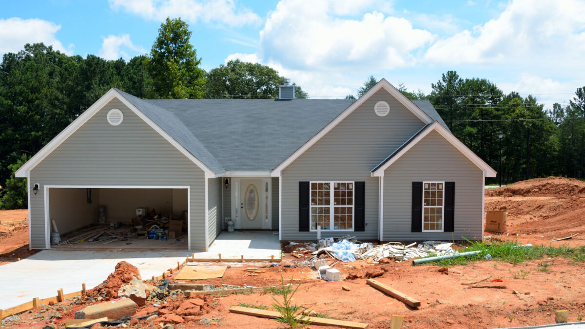 exterior of a new home construction