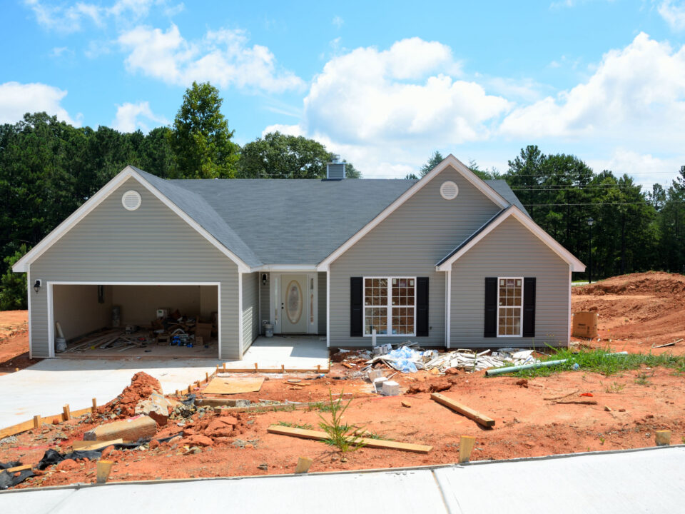 exterior of a new home construction
